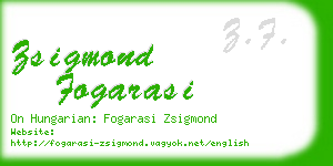 zsigmond fogarasi business card